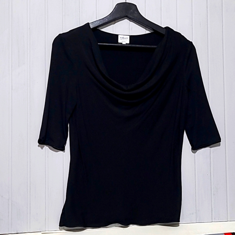 Armani Collezioni Blouse Cowl Neck Black 42
